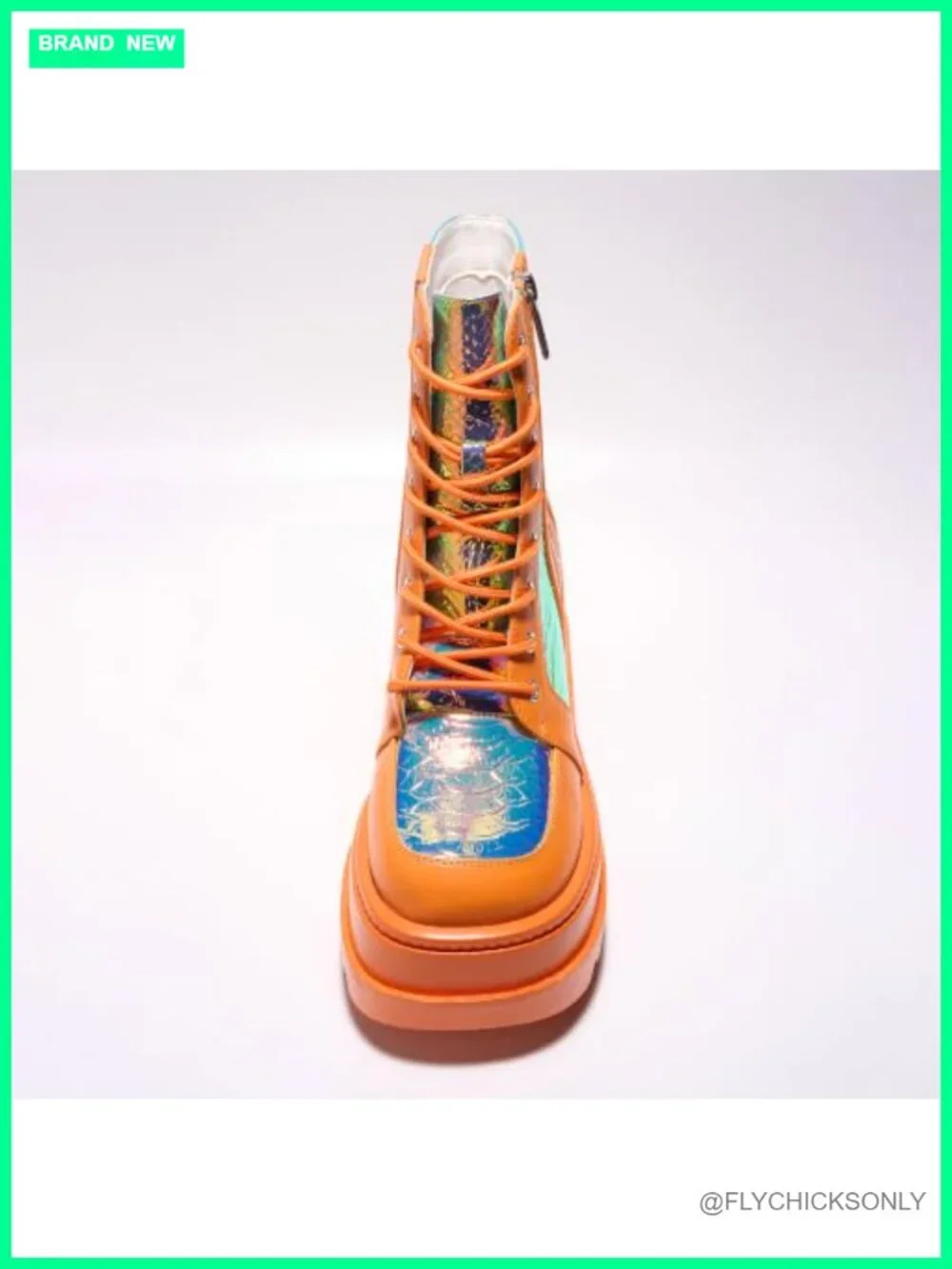 Platform Ankle Boots Chunky Block Heel Lace Up Zipper Punk Rave